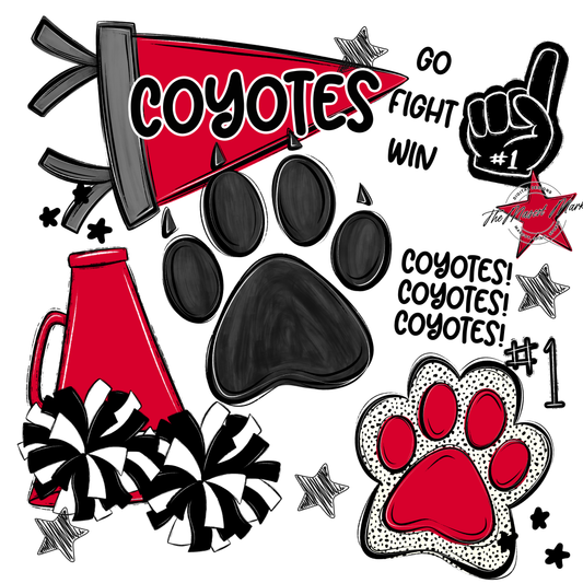 Coyotes Spirit Design-Red
