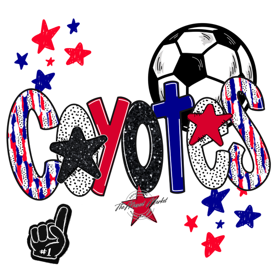 Coyotes Soccer Scrape-Blue-Red