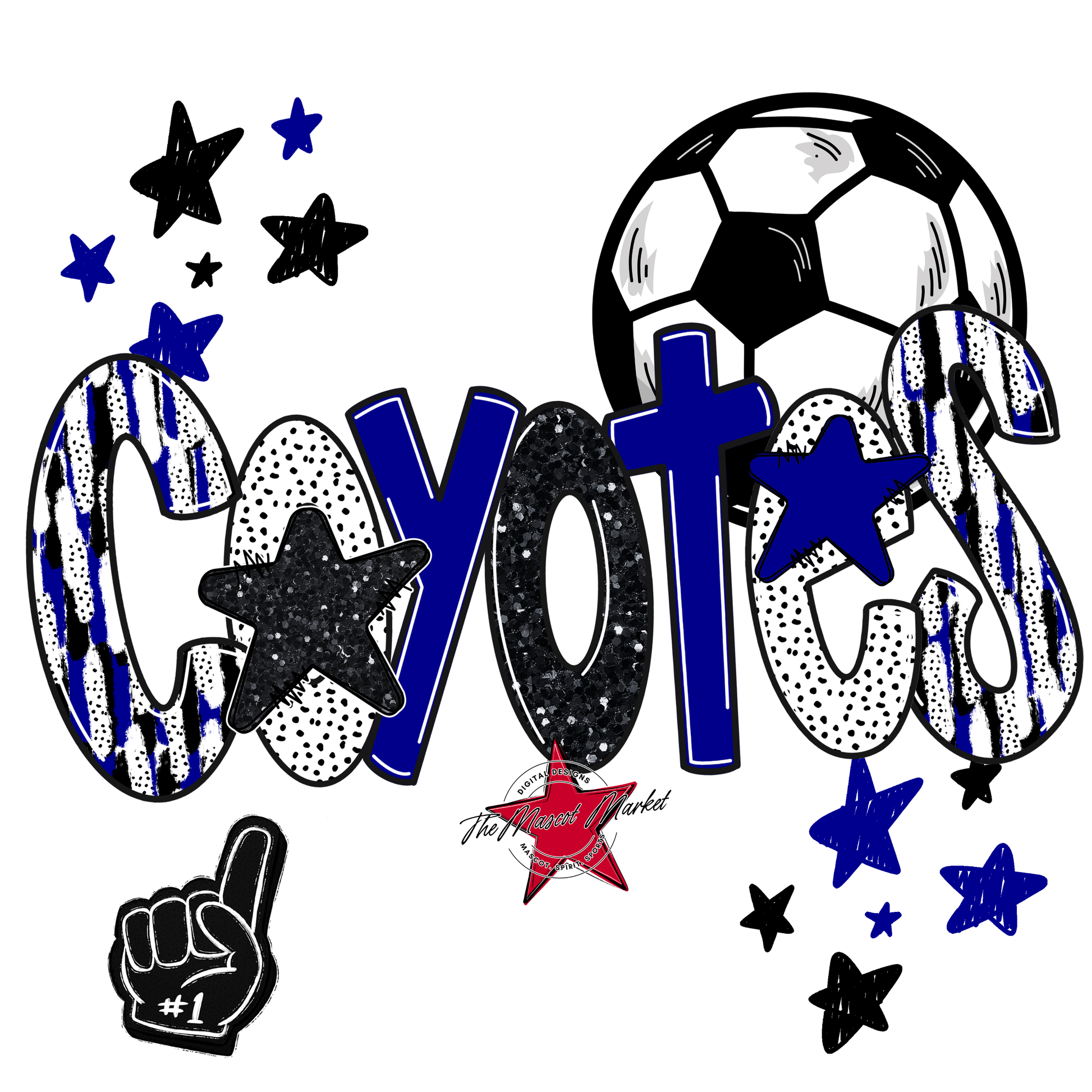 Coyotes Soccer Scrape-Blue