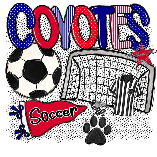 Coyotes Soccer Spirit-Blue & Red