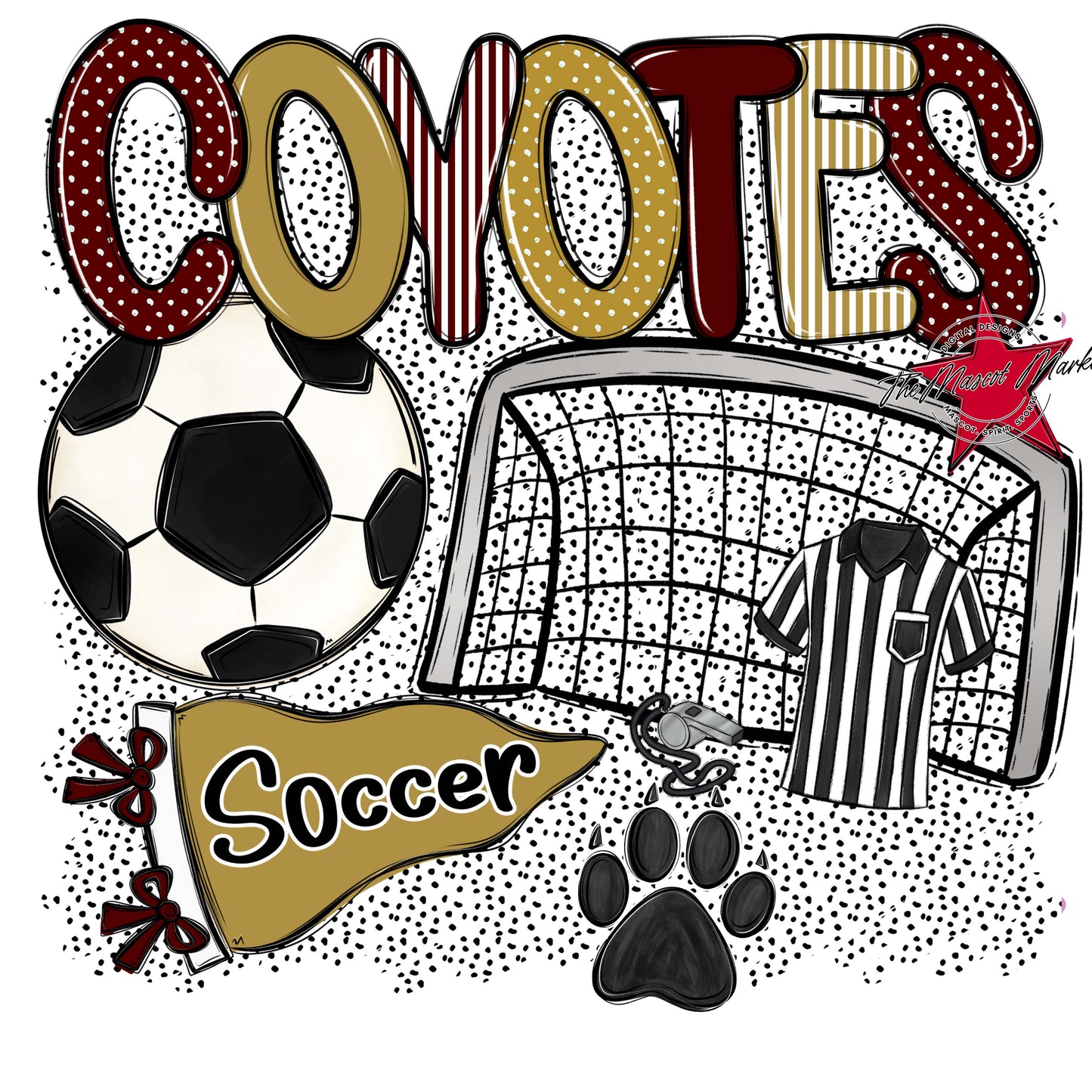Coyotes Soccer Spirit-Maroon & Gold