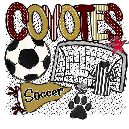 Coyotes Soccer Spirit-Maroon & Gold