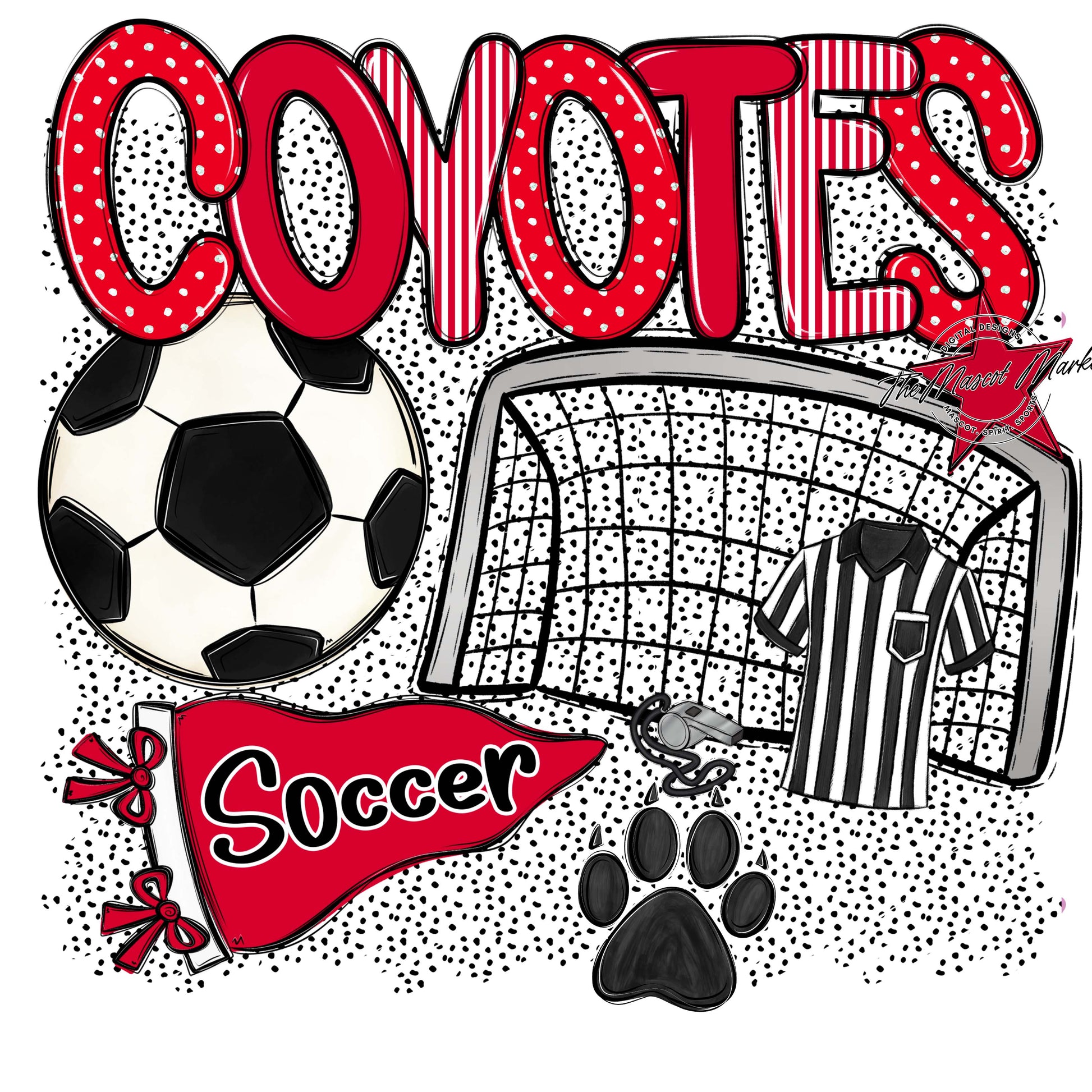 Coyotes Soccer Spirit-Red