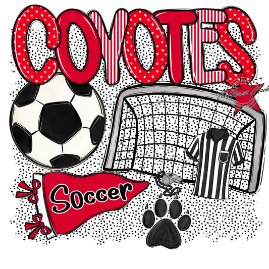Coyotes Soccer Spirit-Red