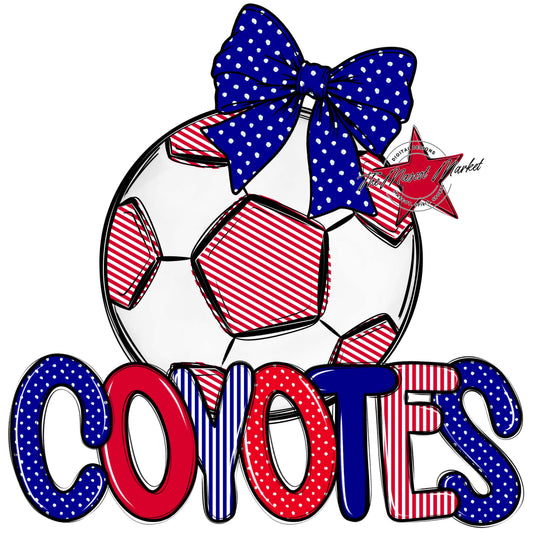 Coyotes Soccer Spirit Design-Blue & Red