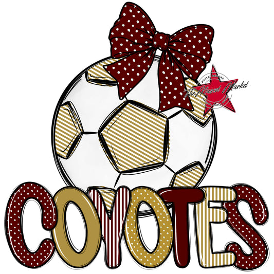 Coyotes Soccer Spirit Design-Maroon & Gold