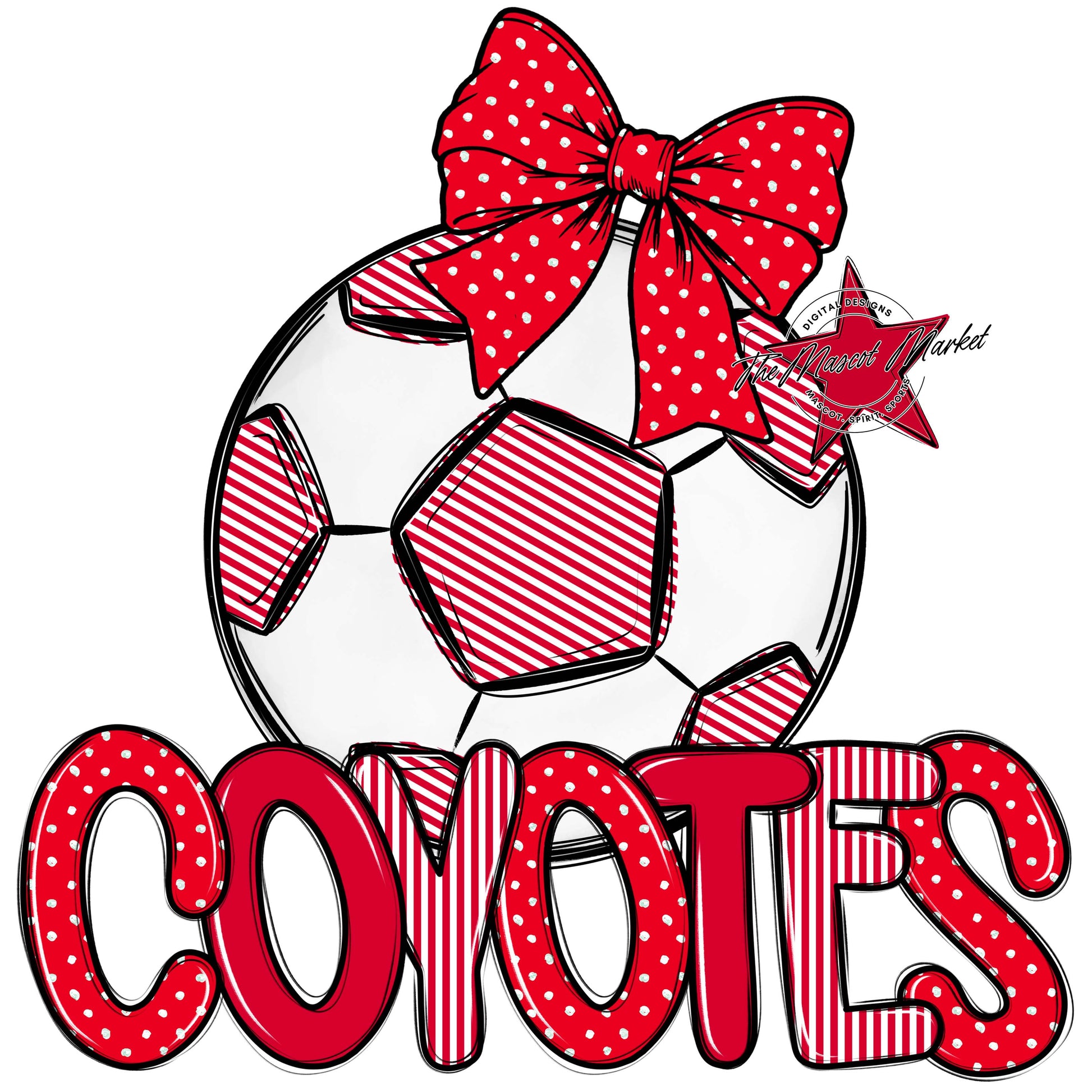 Coyotes Soccer Spirit Design-Red