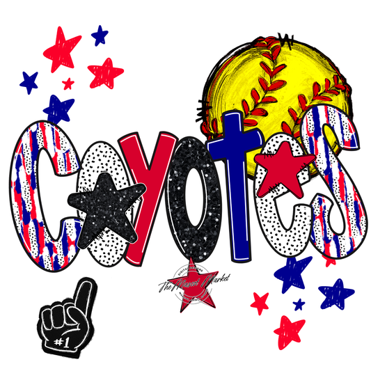 Coyotes Softball Scrape-Blue-Red