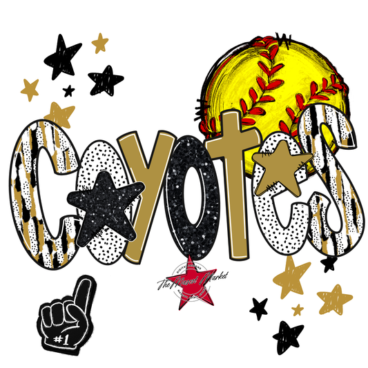 Coyotes Softball Scrape-Gold
