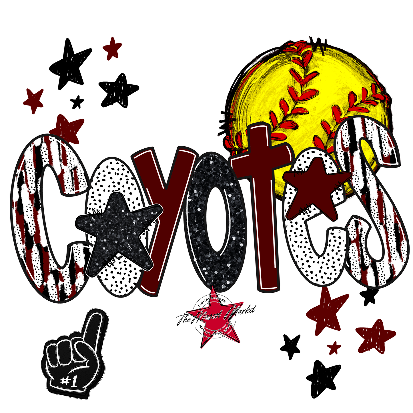 Coyotes Softball Scrape-Maroon