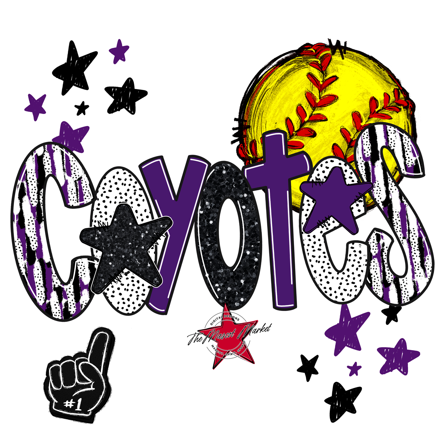 Coyotes Softball Scrape-Purple