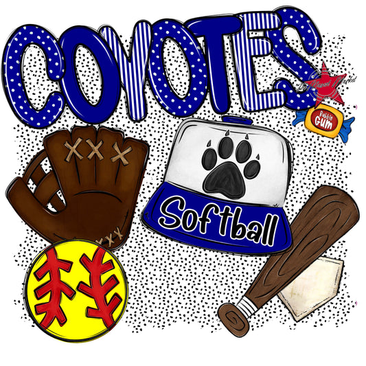 Coyotes Softball Spirit-Blue