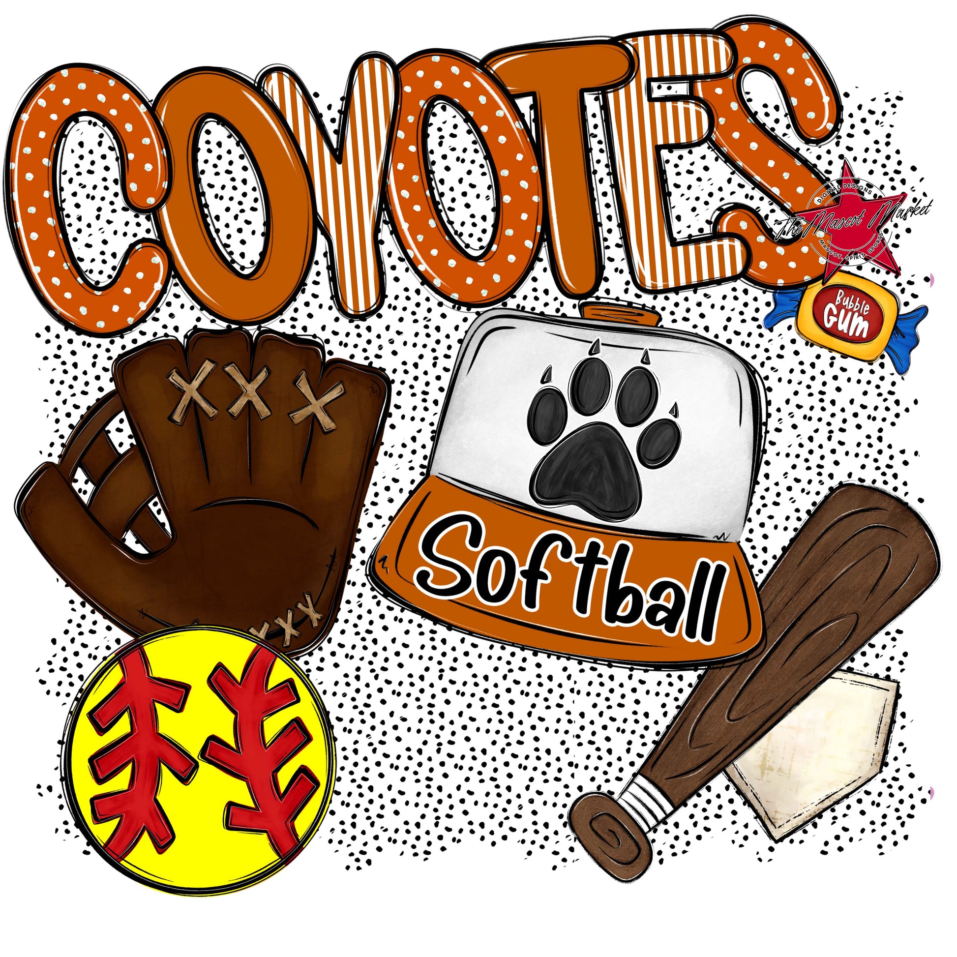 Coyotes Softball Spirit-Burnt Orange