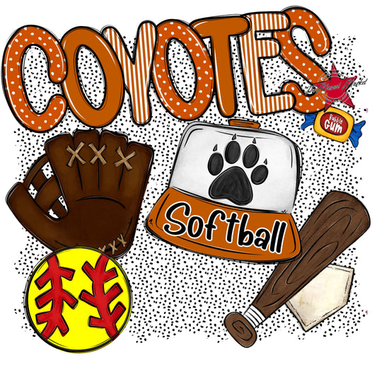 Coyotes Softball Spirit-Burnt Orange