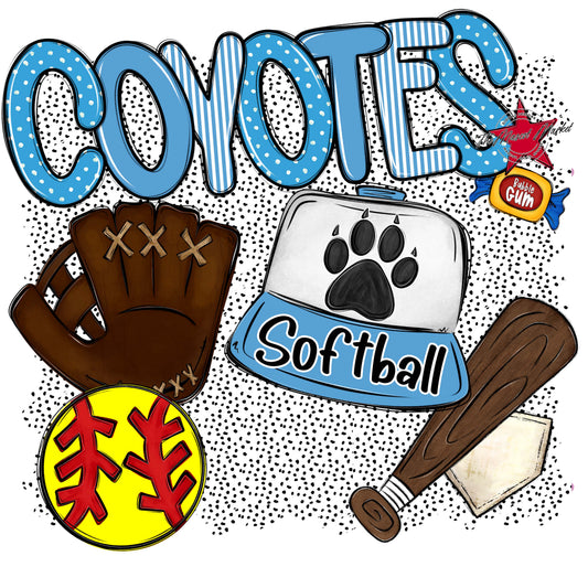 Coyotes Softball Spirit-Carolina Blue
