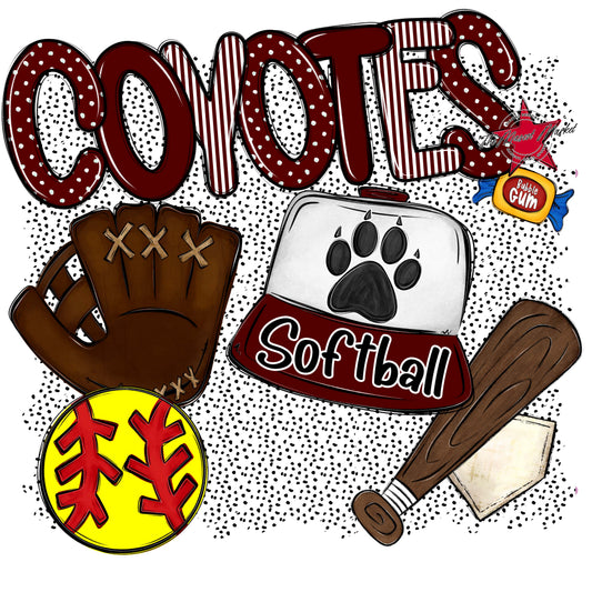 Coyotes Softball Spirit-Maroon