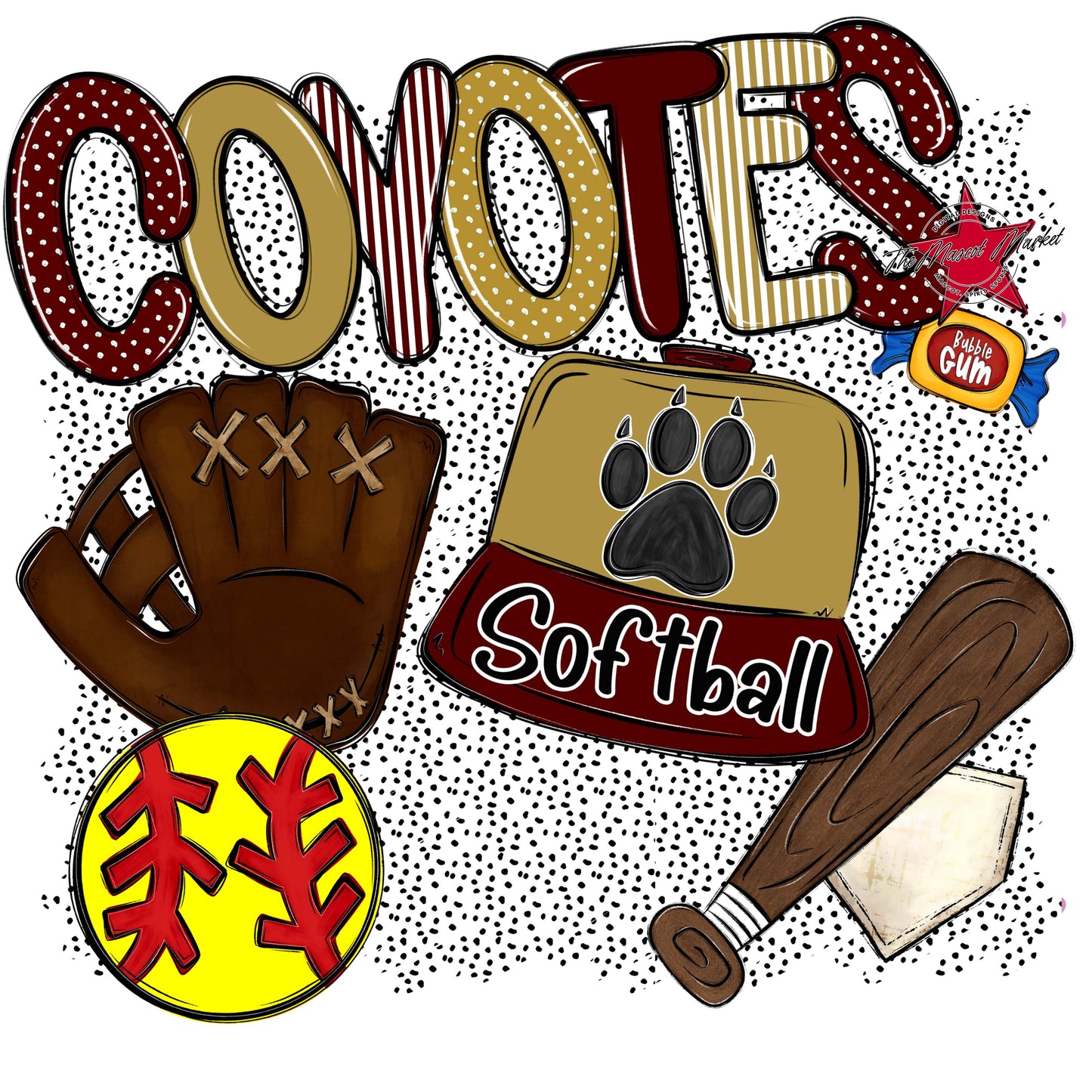 Coyotes Softball Spirit-Maroon & Gold
