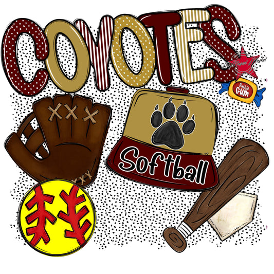 Coyotes Softball Spirit-Maroon & Gold