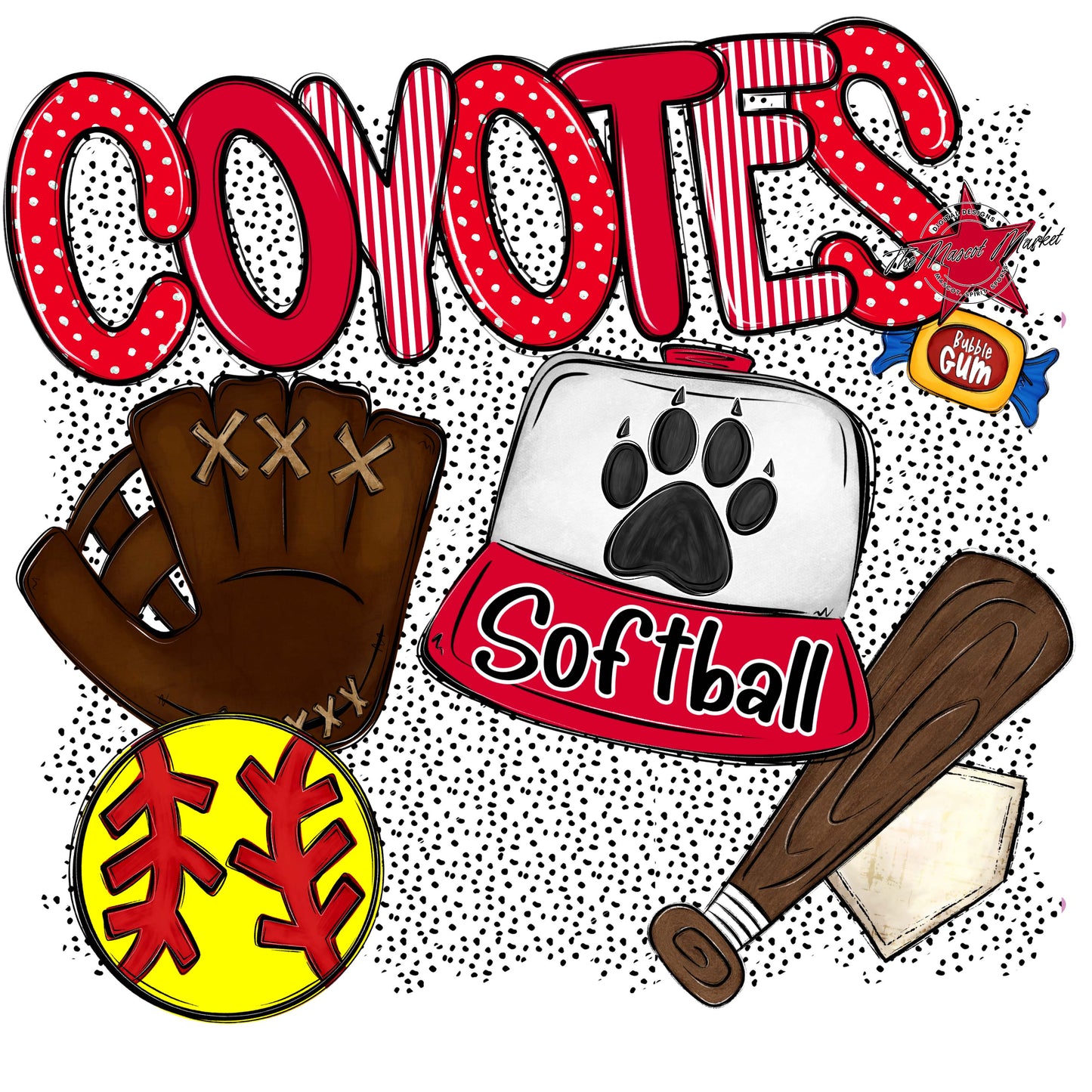 Coyotes Softball Spirit-Red