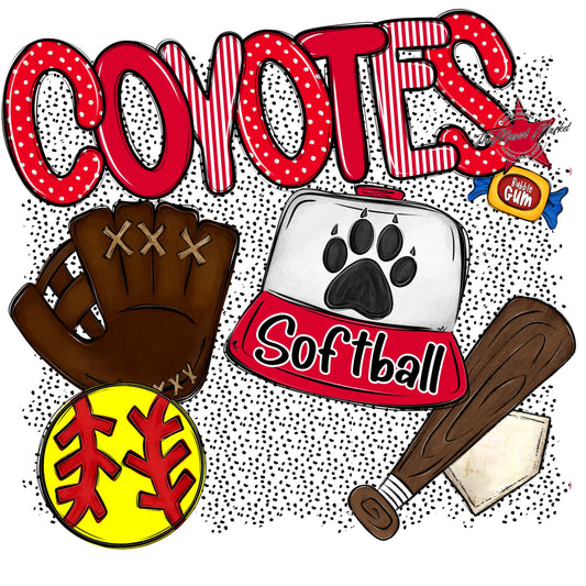 Coyotes Softball Spirit-Red