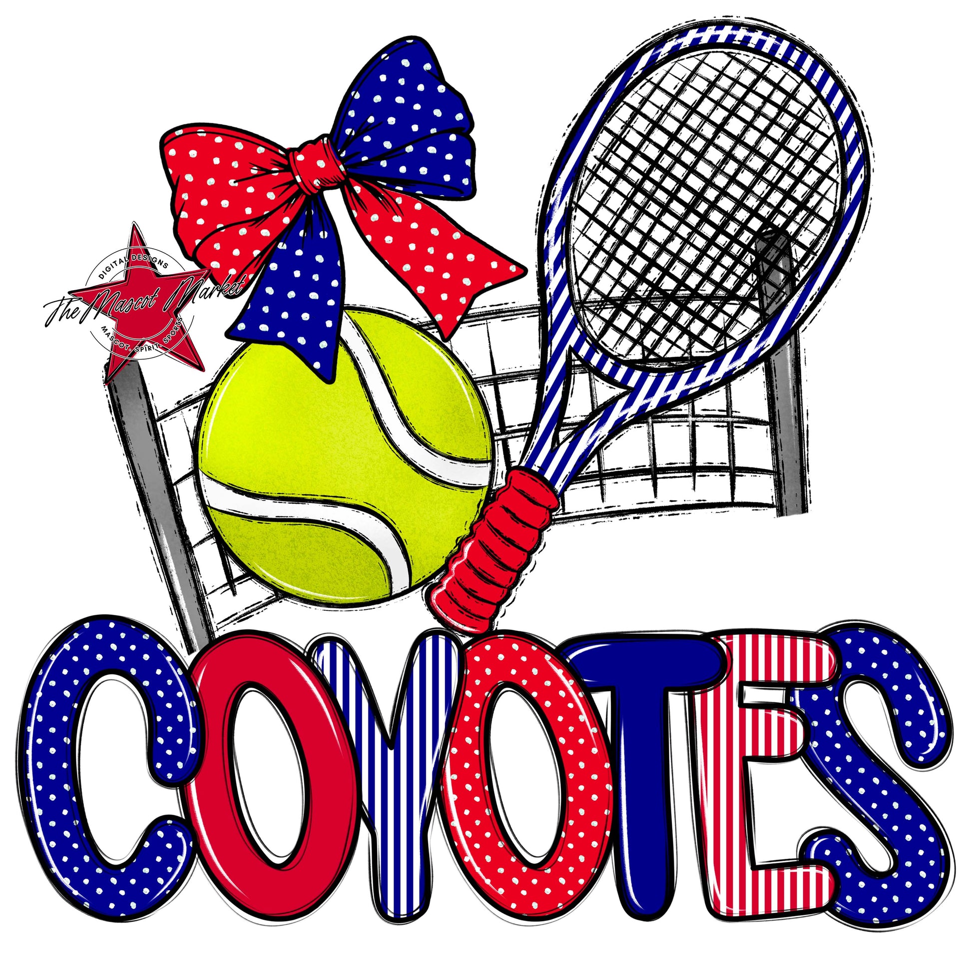 Coyotes Tennis Spirit Design-Blue & Red