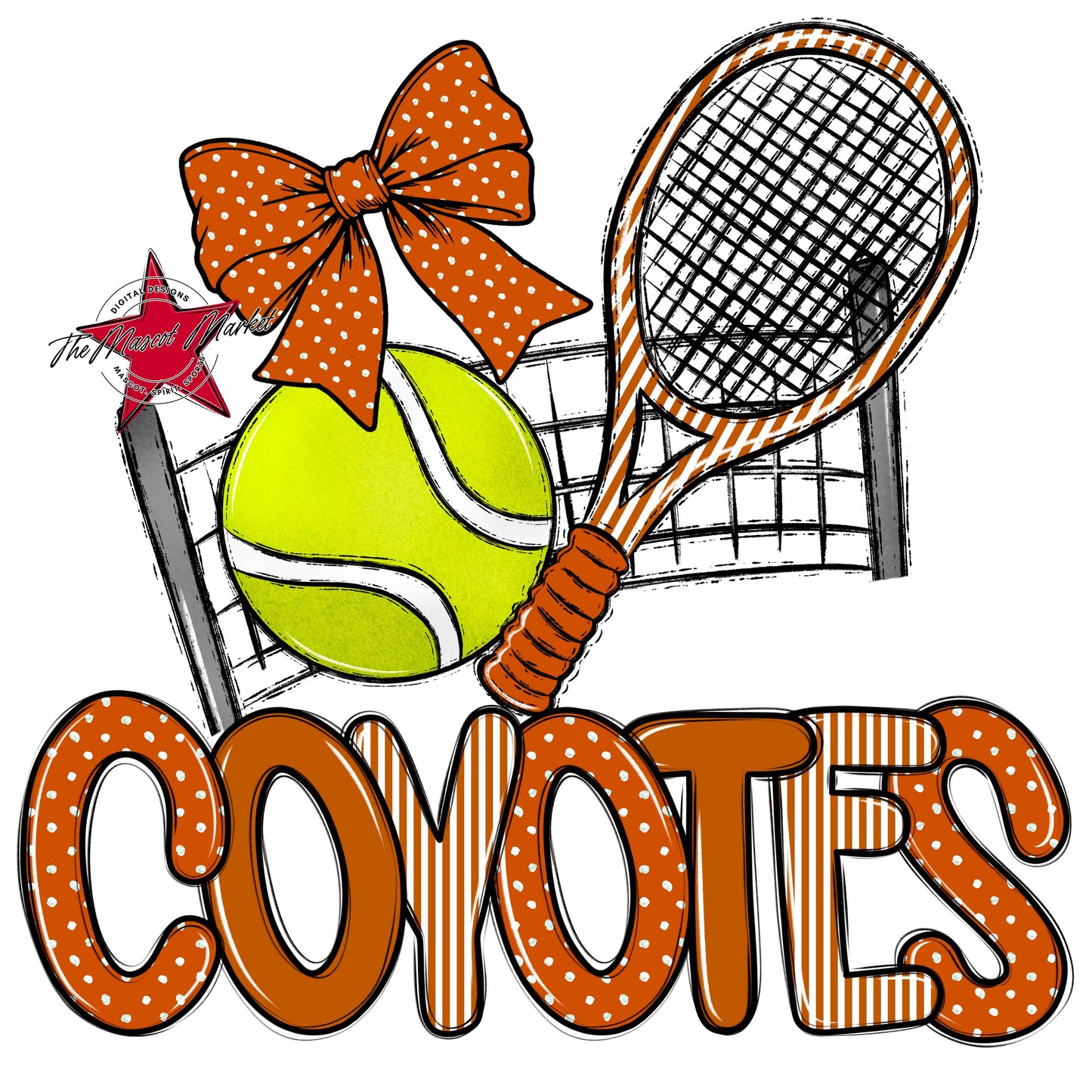 Coyotes Tennis Spirit Design-Burnt Orange