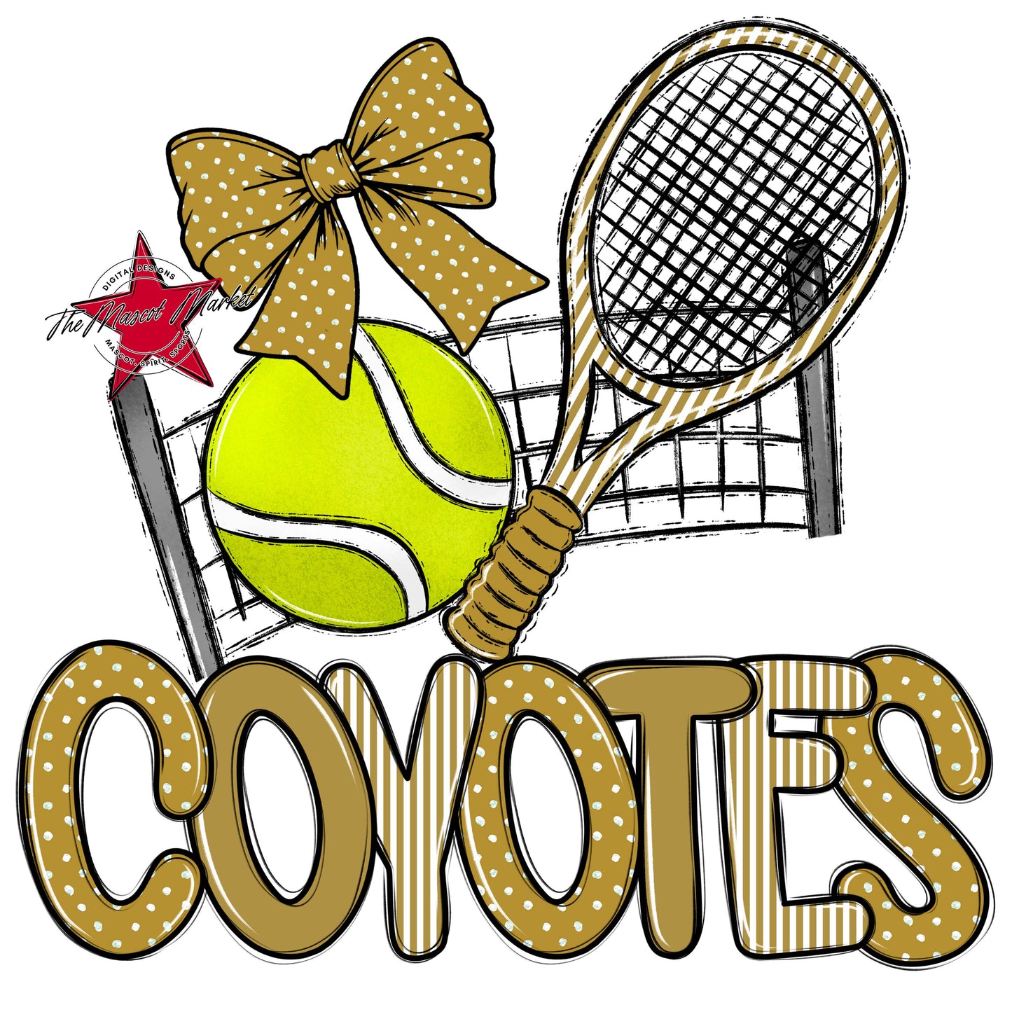 Coyotes Tennis Spirit Design-Gold