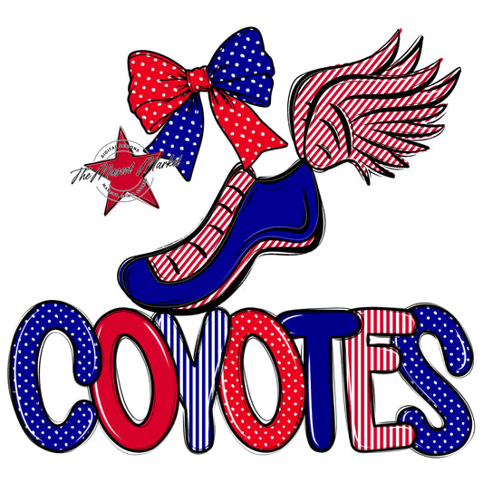 Coyotes Track Spirit Design-Blue & Red