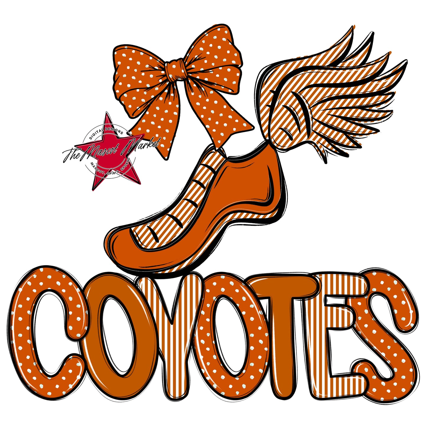 Coyotes Track Spirit Design-Burnt Orange