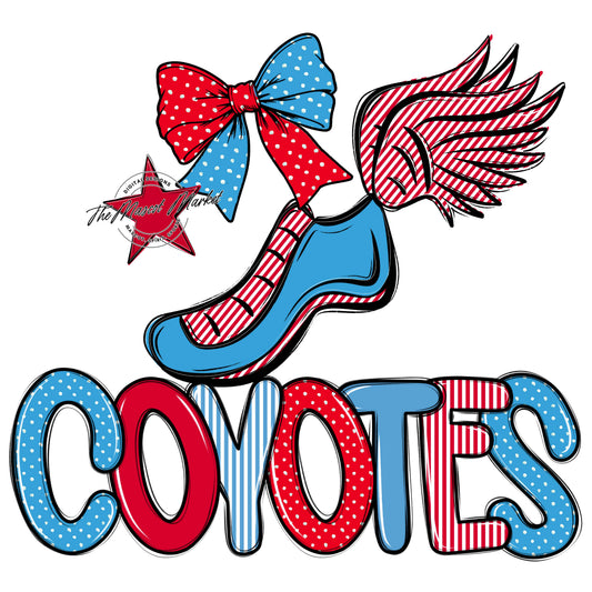 Coyotes Track Spirit Design-Carolina Blue & Red
