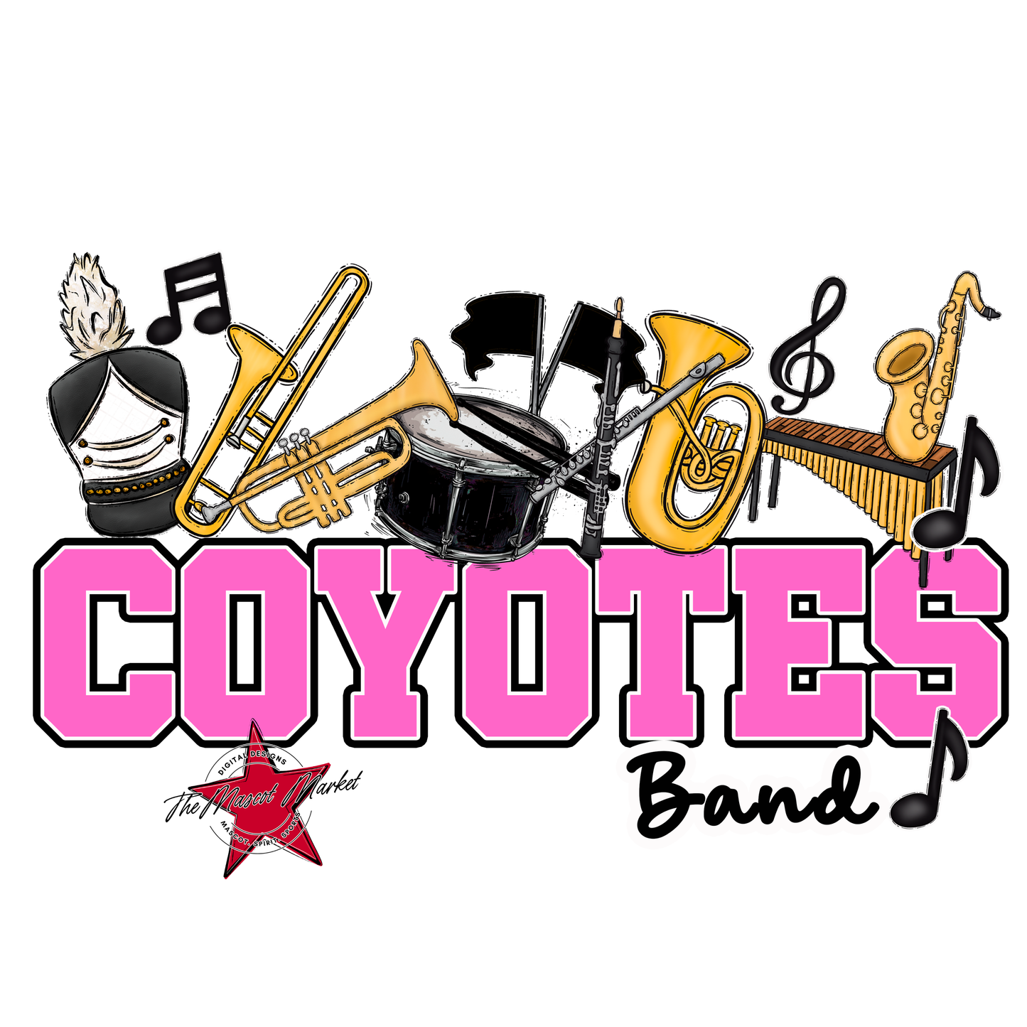 Coyotes Varsity Band-Baby Pink