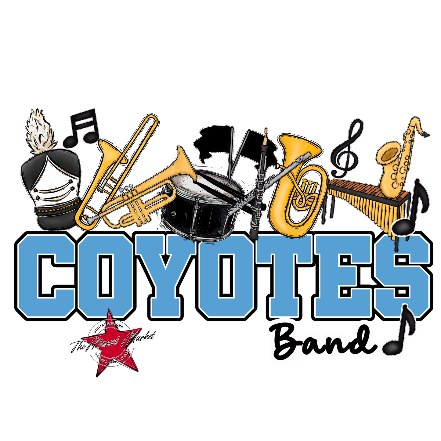 Coyotes Varsity Band-Carolina Blue