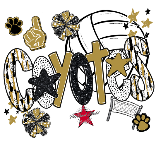 Coyotes Volleyball Scrape-Gold