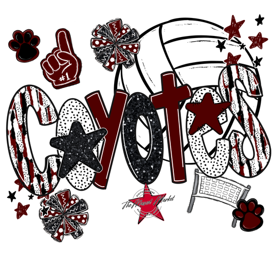 Coyotes Volleyball Scrape-Maroon