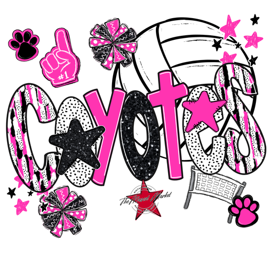 Coyotes Volleyball Scrape-Pink