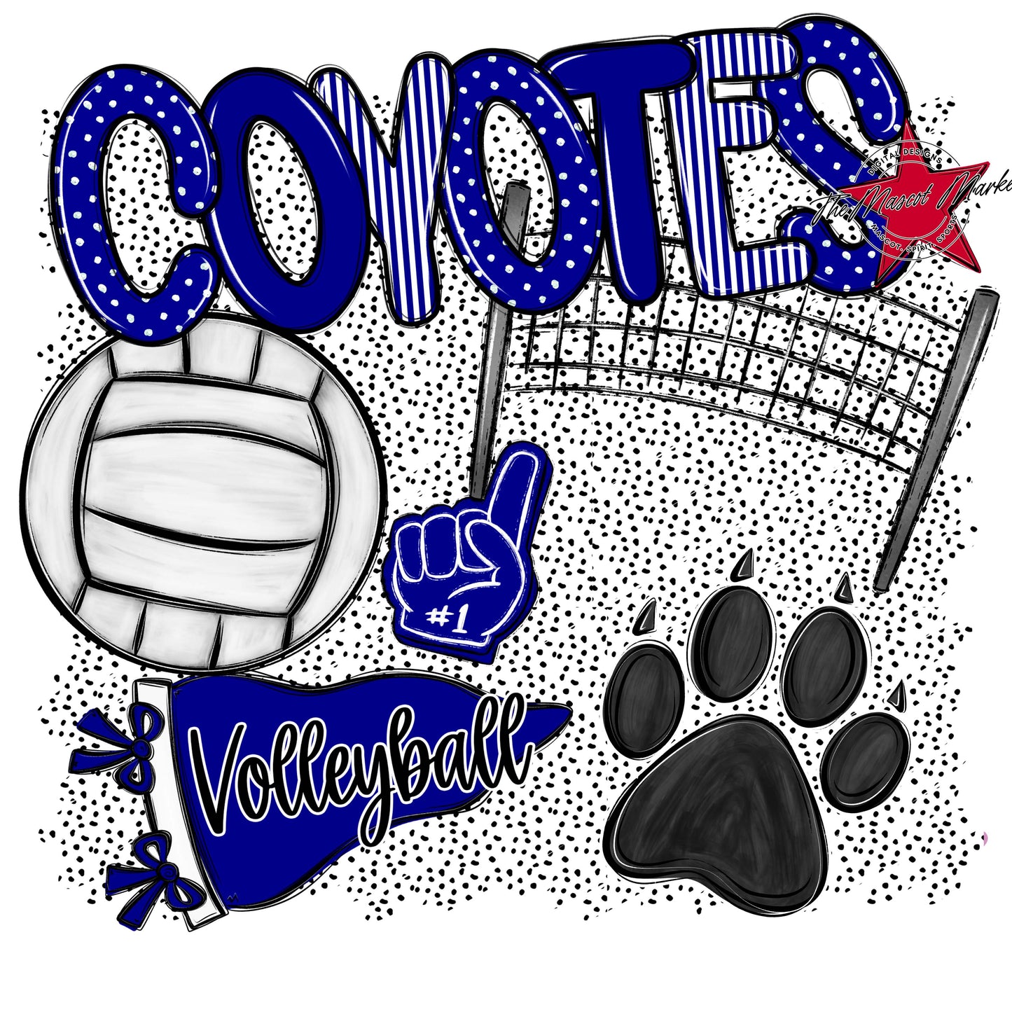 Coyotes Volleyball Spirit-Blue