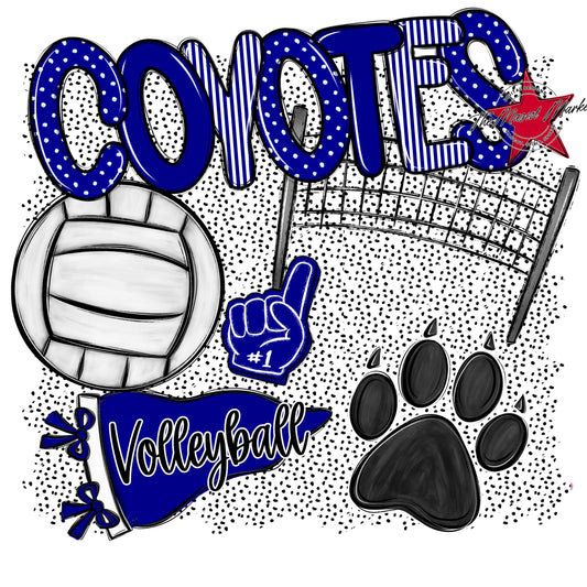 Coyotes Volleyball Spirit-Blue