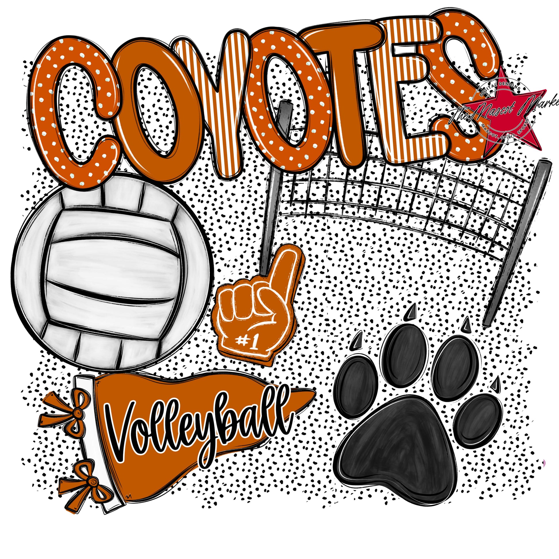 Coyotes Volleyball Spirit-Burnt Orange