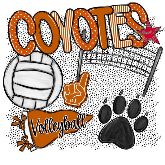 Coyotes Volleyball Spirit-Burnt Orange