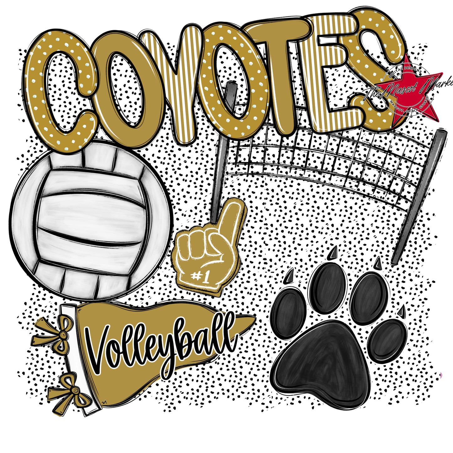 Coyotes Volleyball Spirit-Gold