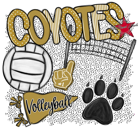 Coyotes Volleyball Spirit-Gold