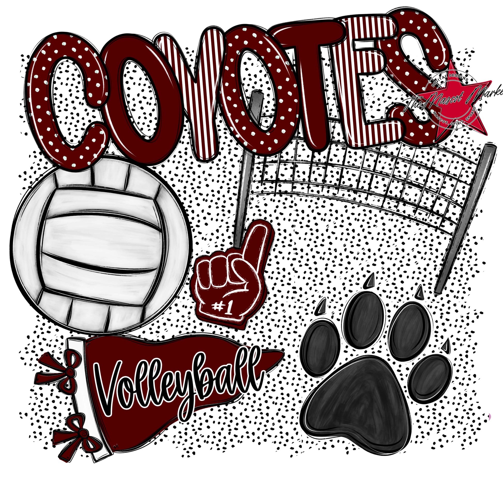 Coyotes Volleyball Spirit-Maroon