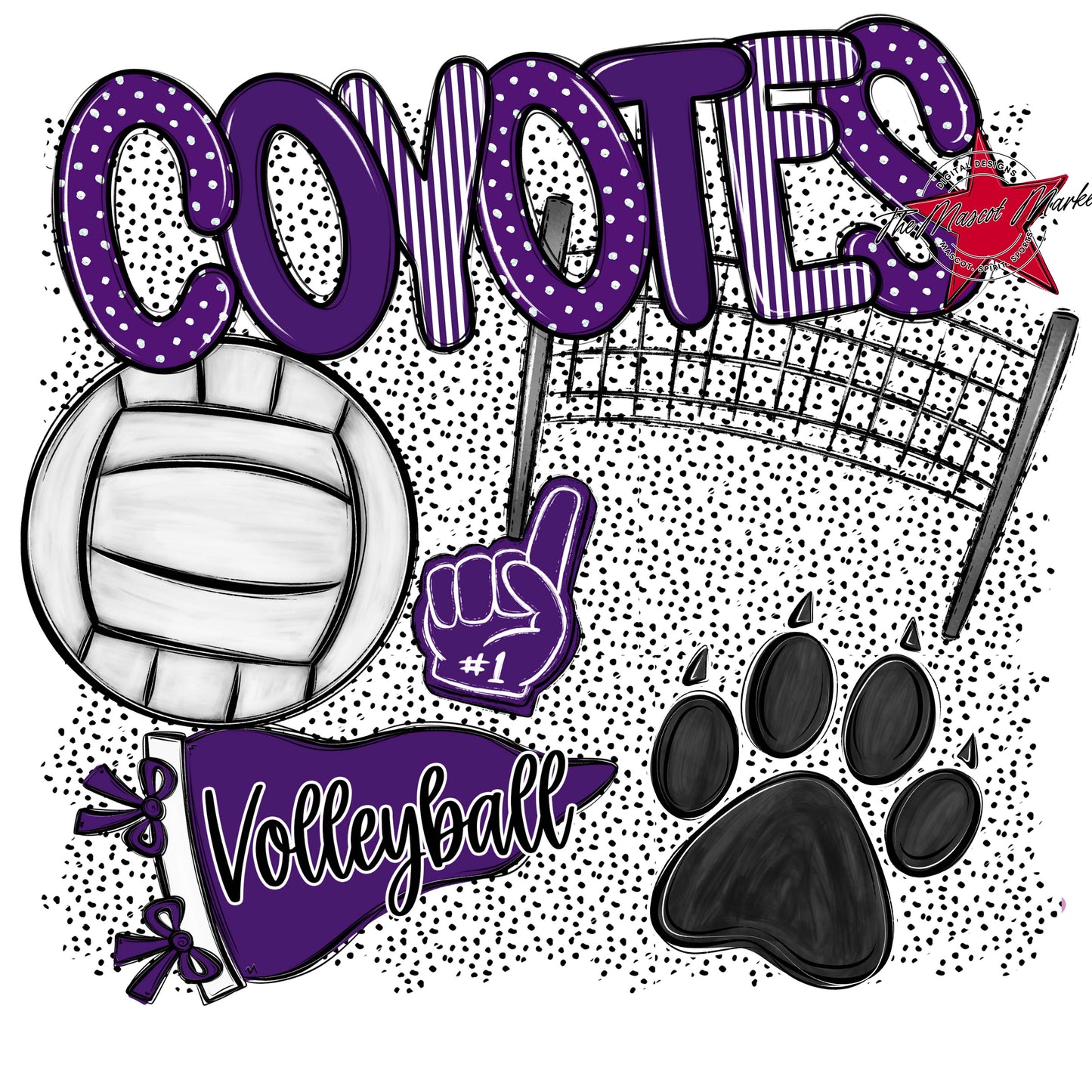 Coyotes Volleyball Spirit-Purple