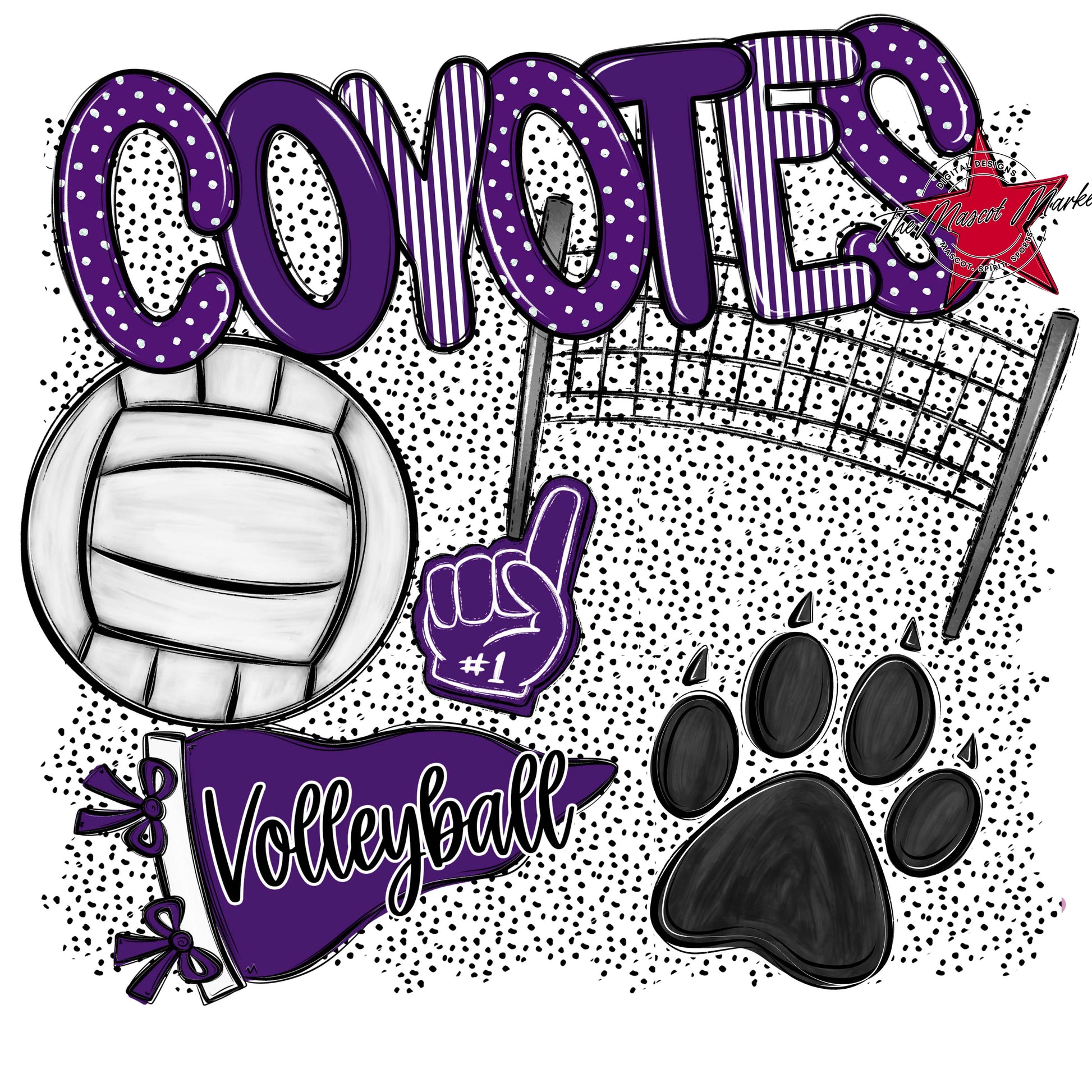 Coyotes Volleyball Spirit-Purple