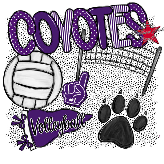 Coyotes Volleyball Spirit-Purple