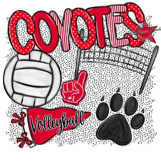 Coyotes Volleyball Spirit-Red