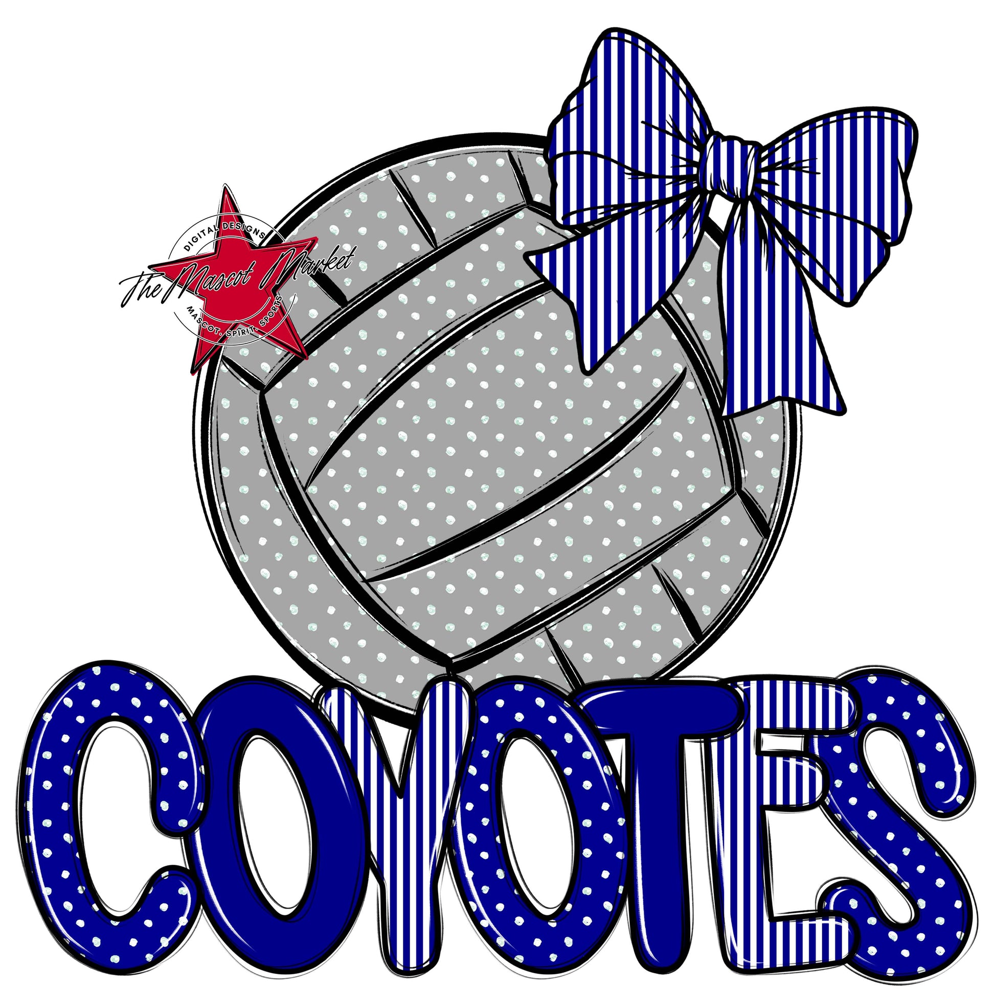 Coyotes Volleyball Spirit Design-Blue