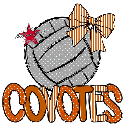 Coyotes Volleyball Spirit Design-Burnt Orange