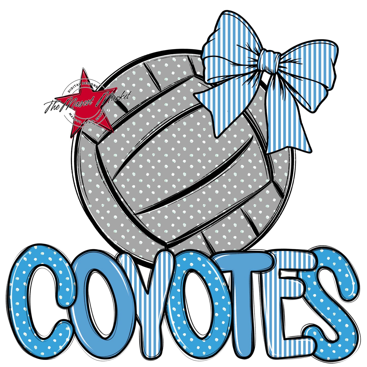 Coyotes Volleyball Spirit Design-Carolina Blue