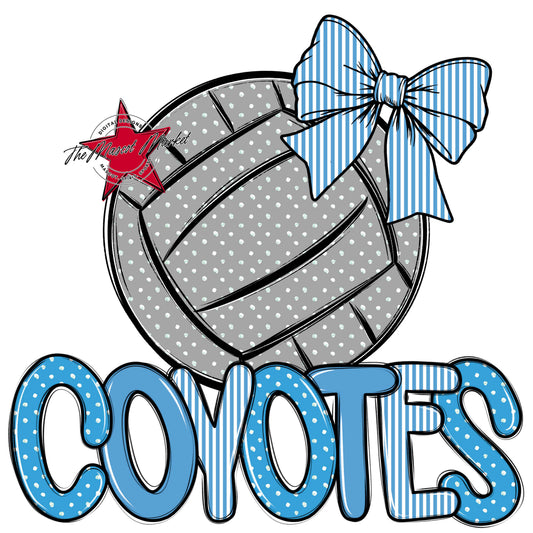 Coyotes Volleyball Spirit Design-Carolina Blue